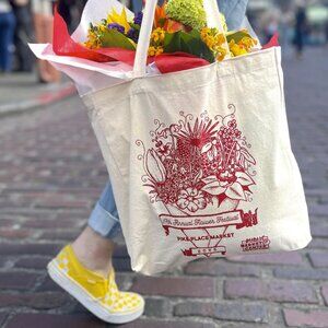 NEW Pike Place Market Shopping Tote Bag, Seattle, Washington Groceries Canvas